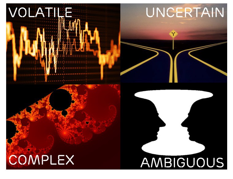 The world is Volatile, Uncertain, Complex and Ambiguous (VUCA)